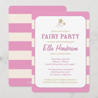 Niedliche Fairy Princess Geburtstagsparty Einladun Einladung