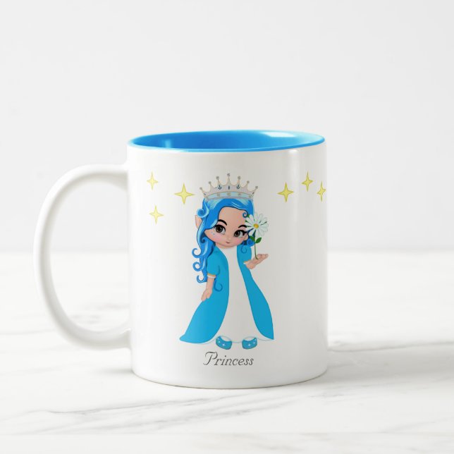 Niedliche Fairy Princess & Stars Zweifarbige Tasse (Links)