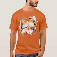 Niedliche Fall Design Liebe Vögel Blume Blätter Ei