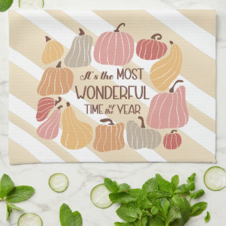 Niedliche Fall Kürbis zitiert bohemiisch Geschirrtuch