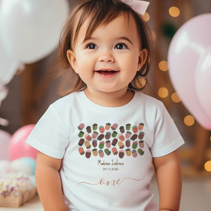 Niedliche Fall Pink Acorns Mädchen erste Geburtsta Kleinkind T-shirt