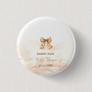 Niedliche Fall Pumpkins Bow Babydusche Button