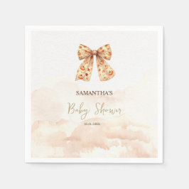 Niedliche Fall Pumpkins Bow Babydusche Serviette