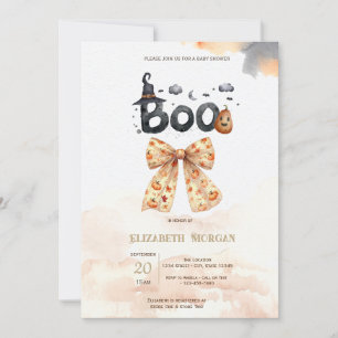 Niedliche Fall Pumpkins Bow Boo Baby Dusche Einladung