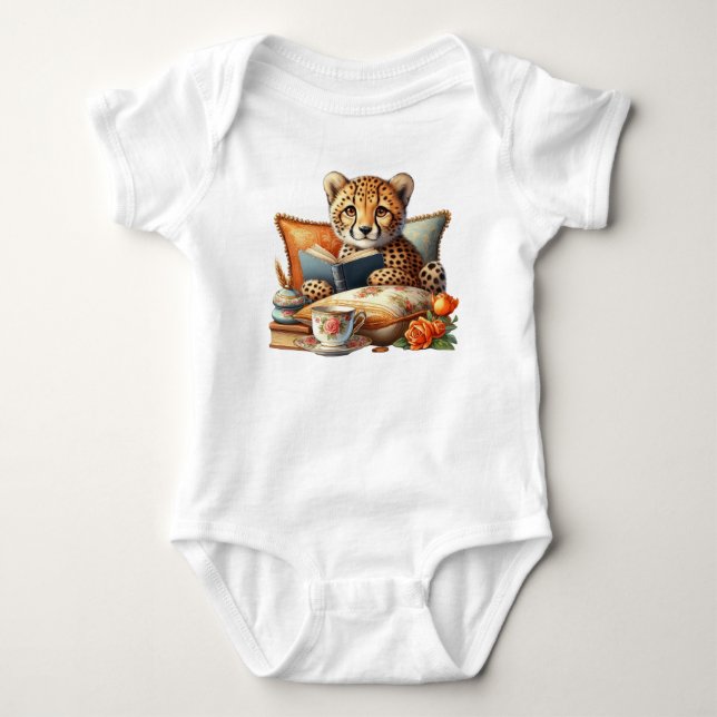 NIEDLICHE FALL THEMED BABY CHEETAH CAT STRAMPLER (Vorderseite)