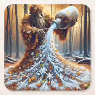 Niedliche Fantasie zum Winter machen Rechteckiger Pappuntersetzer