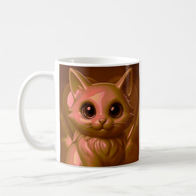 Niedliche Fantasiekatze Kaffeetasse (Links)
