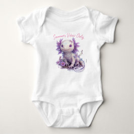 Niedliche Fantasy Axolotl mit Blume und Sommerbeul Baby Strampler