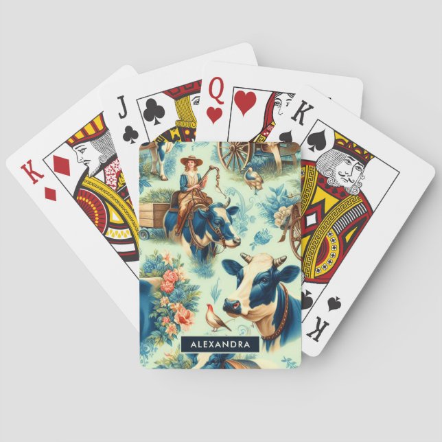 Niedliche Farb- und Aquarellmalerei Spielkarten (Rückseite)