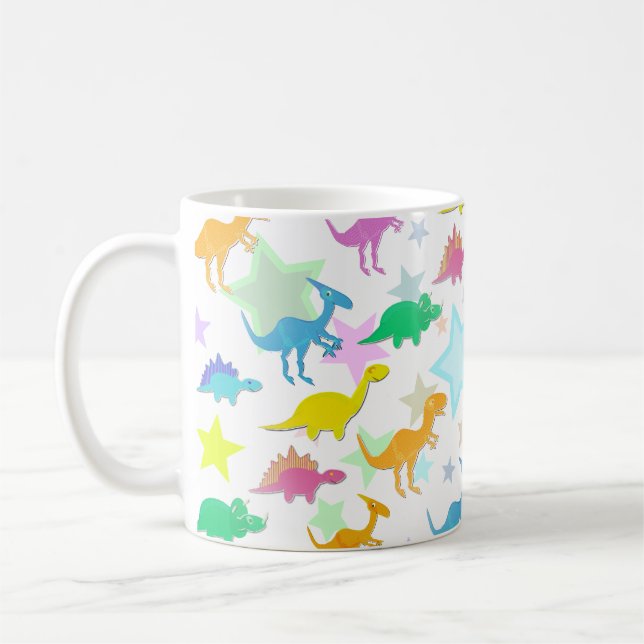 Niedliche Farbdinosaurier-Tasse Kaffeetasse (Links)
