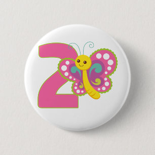 Niedliche Farbe #2 Butterfly Button