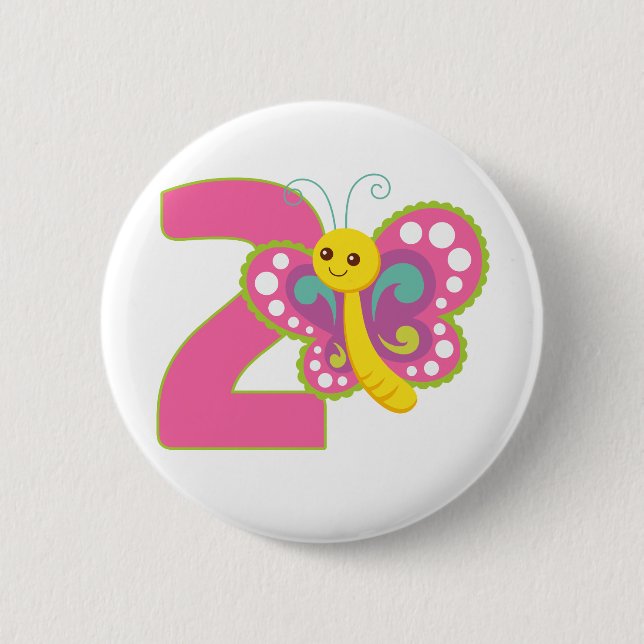 Niedliche Farbe #2 Butterfly Button (Vorderseite)