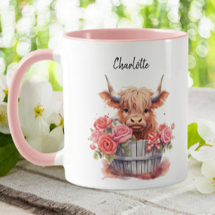 Niedliche Farbe des rosa, blühenden Kuhs Tasse