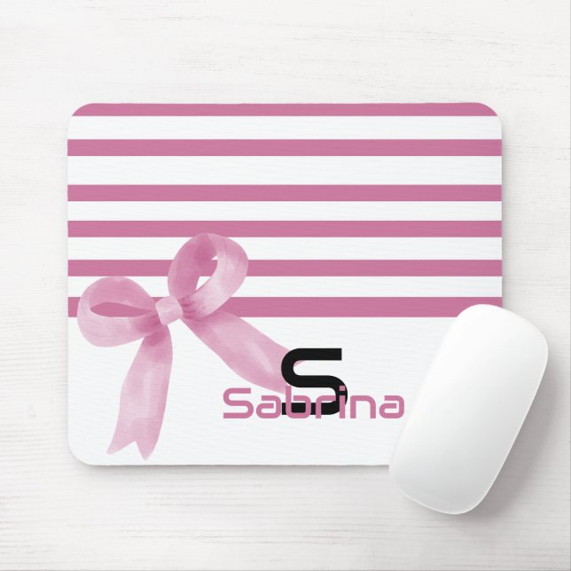 Niedliche Farbe Rosa Streifen Mousepad (Mit Mouse)