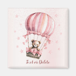 Niedliche Farbe Rosa Teddy Bär Heißluftballon Magnet