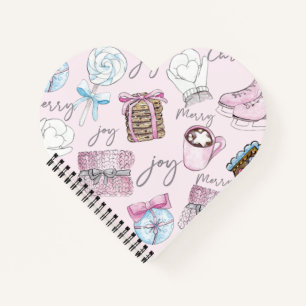 Niedliche Farbe Rosa Weihnachten Notizbuch