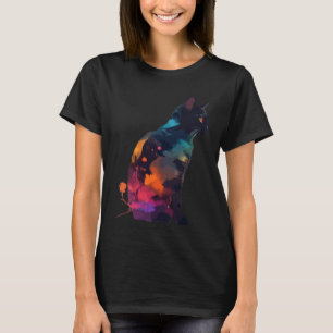 Niedliche Farben Katze Kunst, Dichtung und Musik T-Shirt