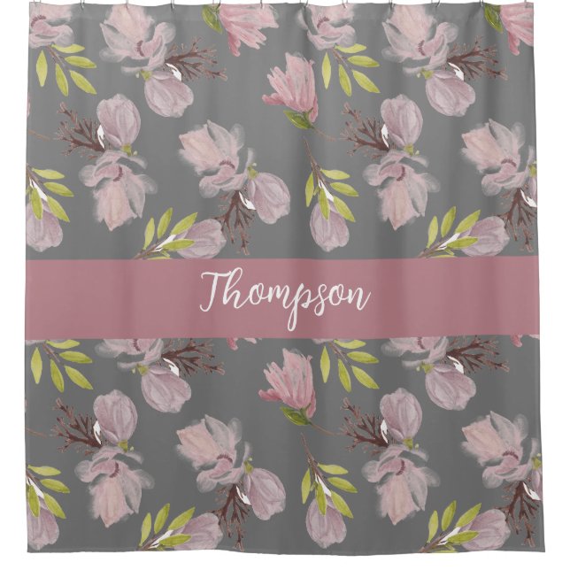 Niedliche Farben Stilkalligraphie Familienname gra Duschvorhang (Vorderseite)