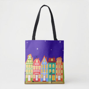Niedliche farbenfrohe Altstadt Night Walking Cat B