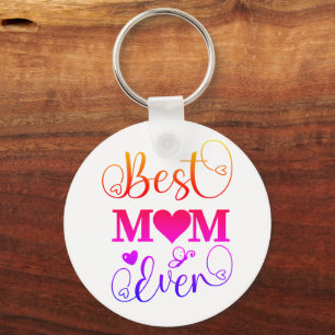 Niedliche Farbenfrohe Beste Mama je Typografie Schlüsselanhänger