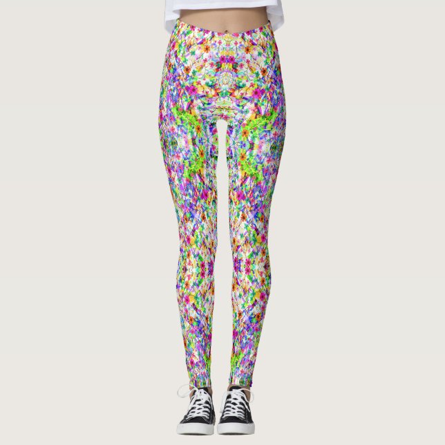 Niedliche farbenfrohe Blume Case-Mate iPhon Leggings (Vorderseite)