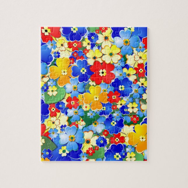 Niedliche Farbenfrohe Blume Puzzle (Vertikal)