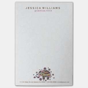 Niedliche farbenfrohe Blütenbaby Elephant Illustra Post-it Klebezettel