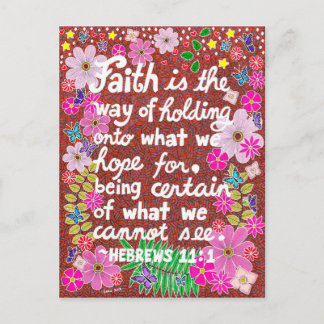 Niedliche Farbenfrohe Floral Faith Bible Verse Postkarte