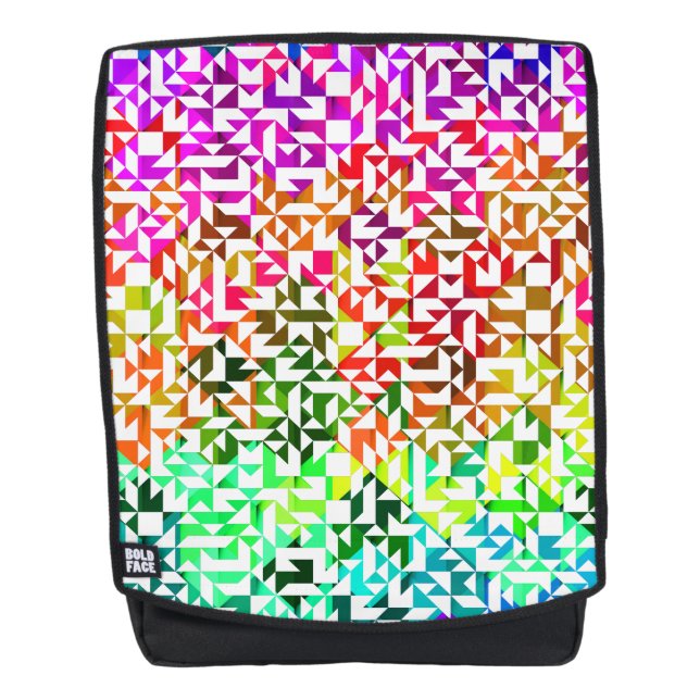 Niedliche, farbenfrohe geometrische Muster Rucksack (Vorderseite)