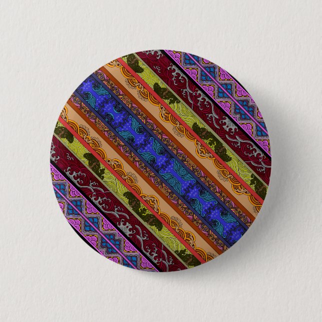 Niedliche, farbenfrohe Hand zeichnend Tasse Button (Vorderseite)