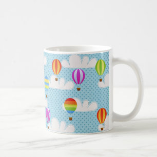 Niedliche Farbenfrohe Heißluftballonmuster Kaffeetasse