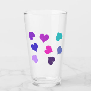 Niedliche farbenfrohe Herzen Glas