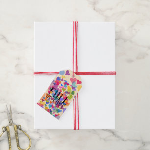 Niedliche farbenfrohe Herzen voller Liebe Geschenkanhänger