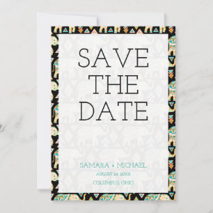 Niedliche farbenfrohe indianische Elefanten Save t The Date