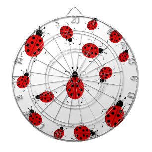 Niedliche, farbenfrohe Ladybugs Clip Art Dartscheibe
