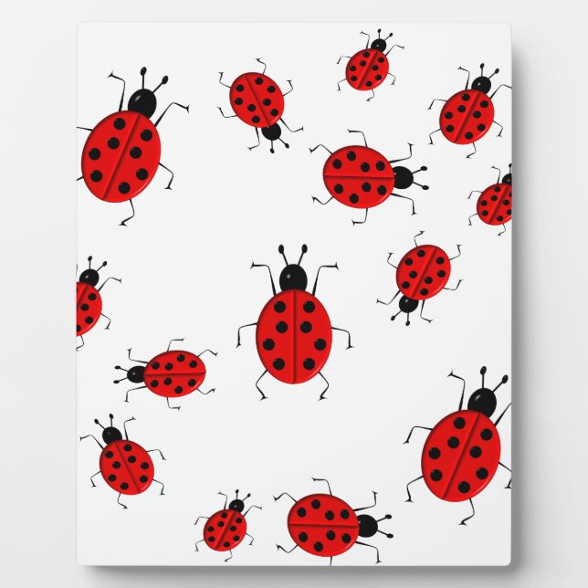 Niedliche, farbenfrohe Ladybugs Clip Art Fotoplatte (Vorderseite)