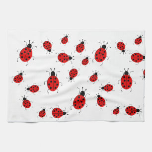 Niedliche, farbenfrohe Ladybugs Clip Art Handtuch