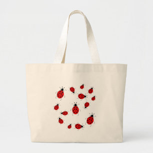 Niedliche, farbenfrohe Ladybugs Clip Art Jumbo Stoffbeutel