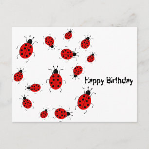 Niedliche, farbenfrohe Ladybugs Clip Art Postkarte