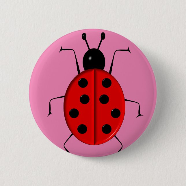 Niedliche, farbenfrohe Ladybugs, glücklicher Charm Button (Vorderseite)