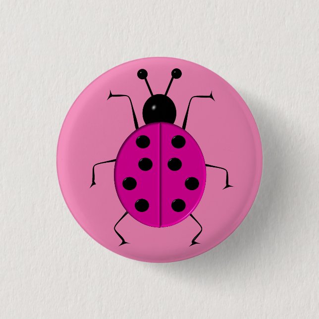 Niedliche, farbenfrohe Ladybugs, glücklicher Charm Button (Vorderseite)