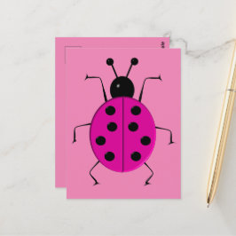 Niedliche, farbenfrohe Ladybugs, glücklicher Charm Postkarte