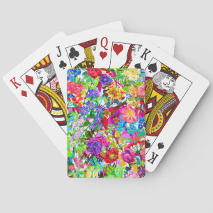 Niedliche farbenfrohe magische Blume All-Over-Prin Spielkarten