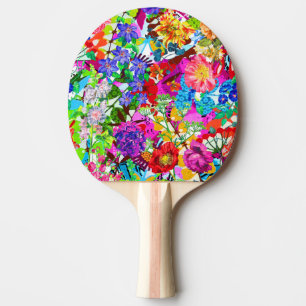 Niedliche farbenfrohe magische Blume All-Over-Prin Tischtennis Schläger