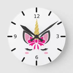 Niedliche Farbenfrohe magische Einheit Runde Wanduhr