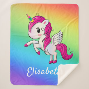 Niedliche Farbenfrohe magische Einhornröhre Kinder Sherpadecke