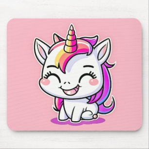 Niedliche Farbenfrohe magische Happy Einhorn Kunst Mousepad