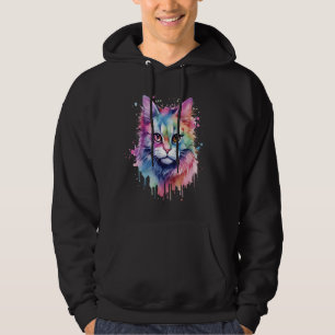 Niedliche, farbenfrohe Maincoon-Katzenwand für Kat Hoodie