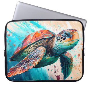 Niedliche Farbenfrohe Meeresschildkröte Laptopschutzhülle