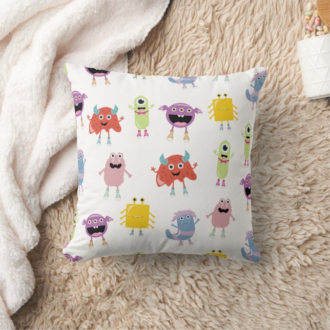 Niedliche farbenfrohe Monster Funny Kids Pattern Kissen (Decke)